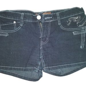Black jean shorts